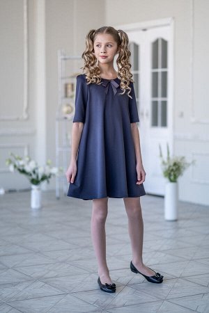 Августина платье школьное серый
