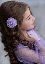 Заколка-зажим из сетки и капроновой ленты
