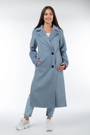01-09827 Пальто женское демисезонное Микроворса джинс