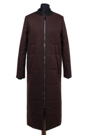 02-2863 Пальто женское утепленное сукно шоколад