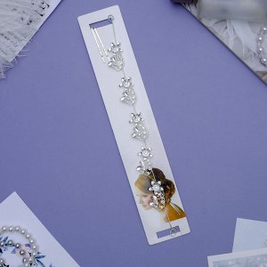 Аксессуар для волос "Рулада" (на невидимках) цветочки с бабочками, 21 см, серебро 3784187