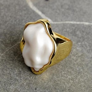 Кольцо "Речной жемчуг" размер 20, цвет белый в золоте