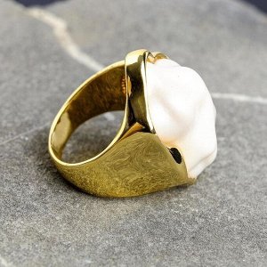 Кольцо "Речной жемчуг" размер 20, цвет белый в золоте