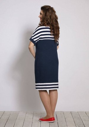 Платье Платье Galean Style 640 темно-синий 
Рост: 164 см.

Длина платья 98 см, длина рукава 33 см.