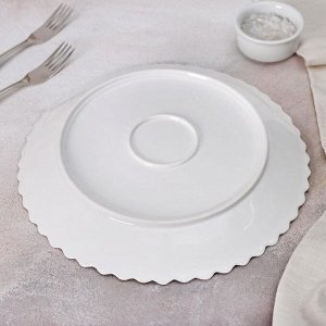Тарелка обеденная «Цветок», 25?2 см, цвет белый