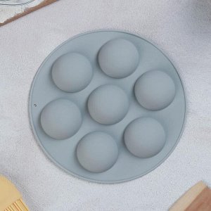 Форма для муссовых десертов и выпечки Доляна «Спортивные мячи», 15?1,5 см, ячейка d=4 см, цвет серый