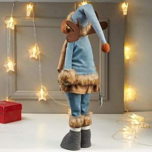 Кукла интерьерная &quot;Лосик-девочка в голубом свитере с сердцем&quot; 72х20х22 см