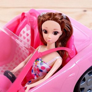 Кукла модель «Лена» на машине, с аксессуарами