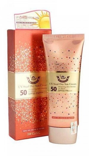 Солнцезащитный крем с экстрактом улиточной слизи 3W Clinic UV Snail Day Sun Cream SPF 50+ PA+++ (Ю.Корея)