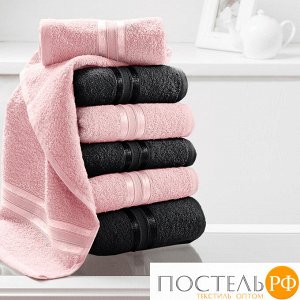 Полотенце для рук, DOME, Harmonika, Peachy, Персиковый, 30х50 см - 3 ШТУКИ + Sort, Черный, 30х50 см - 3 ШТУКИ