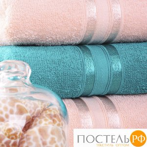 Полотенце для рук, DOME, Harmonika, Peachy, Персиковый, 30х50 см - 3 ШТУКИ + Морская волна, 30х50 см - 3 ШТУКИ