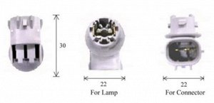 Разъем для лампы дополнительного освещения T10 and T16 W2,1x9,5d  C1583C