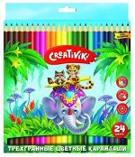 Карандаши 24цв трехгранные КЦТ24КР Creativiki