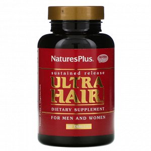 Nature&#x27 - s Plus, Пищевая добавка «Ультра волосы», для мужчин и женщин, 90 таблеток