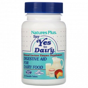 Nature&#x27 - s Plus, Say Yes to Dairy, Digestive Aid For Dairy Food, 50 Chewable Tablets