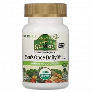 Nature&#x27 - s Plus, Source of Life Garden, мультивитамины для мужчин для приема один раз в день, 30 веганских таблеток
