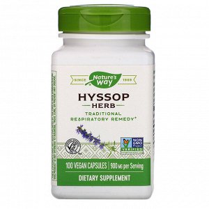 Nature&#x27 - s Way, Hyssop Herb, 900 mg, 100 Vegan Capsules