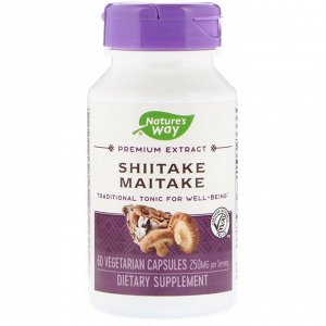 Nature&#x27 - s Way, Shiitake Maitake, 250 mg, 60 Vegetarian Capsules