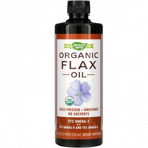 Nature&#x27 - s Way, Organic Flax Oil, 24 fl oz (720 ml)