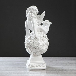 Статуэтка "Ангел на шаре ", белый, 50 см