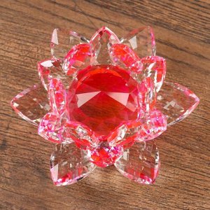 Сувенир "Лотос-кристалл трехъярусный розовый"
