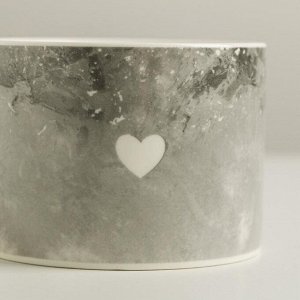 Керамический белый горшок «Сердце», 8 х 5,5 см