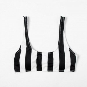 Топ купальный женский MINAKU Stripe, размер 44, чёрно-белая полоса
