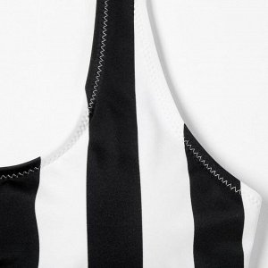 Топ купальный женский MINAKU Stripe, размер 44, чёрно-белая полоса