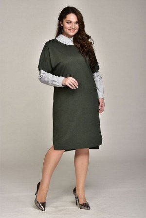 Блуза, Платье / Lady Style Classic 1531 т.зеленый