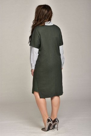 Блуза, Платье / Lady Style Classic 1531 т.зеленый