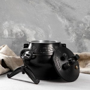 Афганский казан Шафран, 5 л, алюминий, чёрный