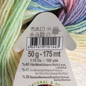 Пряжа "Baby Wool Batik" 40% шерсть, 40% акрил, 20% бамбук 175м/50гр (4004)