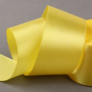 Лента атласная, 50 мм - 33 ± 2 м, цвет жёлтый №015