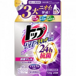 Lion "Top Clear Antibacterial" Антибактериальное жидкое средство для стирки белья, сменная упаковка, 500гр