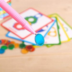 IQ-ZABIAKA Магнитный набор «Мозаика», цвета, формы, магнитная ручка, фишки, задания, по методике Монтессори