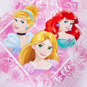 Disney Постельное бельё 1,5 сп &quot;Follow your heart&quot;, Принцессы, 143*215 см, 150*214 см, 50*70 см -1 шт, поплин