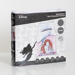 Детское постельное бельё 1,5 сп "The little Mermaid", Принцессы, 143*215 см, 150*214 см, 50*70 см -1 шт, поплин