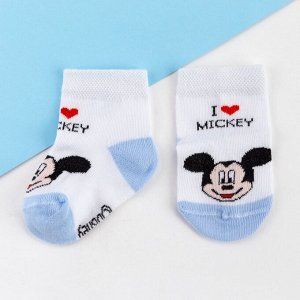 Набор носков "I Love Mickey" Микки Маус, 2 пары, 10-12 см