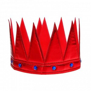 Корона «Царь», с камнями, цвет красный