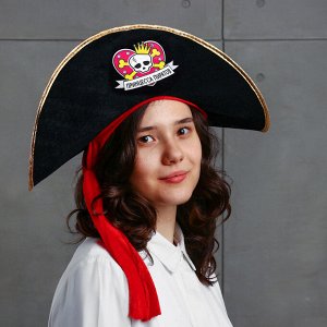 Шляпа пиратская «Принцесса пиратов», детская, фетр, р-р. 52-54