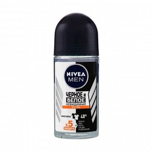 Део шарик мужской невидимый для черного и белого extra, nivea, 50мл