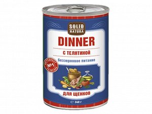 Solid Natura Dinner Телятина влажный корм для щенков 0,34 кг   4519