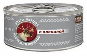 Solid Natura фаршевое консерв.питание с олениной влажный корм для щенков 0,1 кг