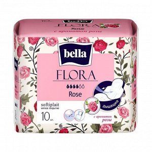 Прокладки гигиенические впитывающие flora роза, bella, 10шт