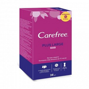 Салфетки (прокладки) ежедневные ароматизированные plus large fresh, carefree, johnson & johnson 36шт