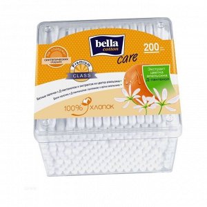 Ватные косметические палочки bella cotton care с экстрактом цветов апельсина, 200шт