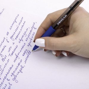 Ручка шариковая масляная с грипом PENSAN &quot;Sign-Up&quot;, СИНЯЯ, 1 мм, линия письма 0,8 мм, 2410/12