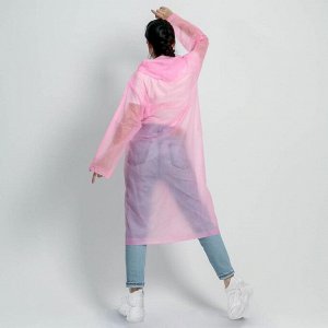 Дождевик плащ "Не пандай духом", размер универсальный, размер 42-46, 60 х 110 см, цвет розовый