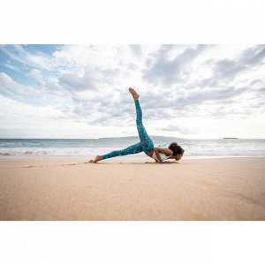 Легинсы двусторонние для динамической йоги женские зеленовато-синие kimjaly