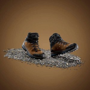 Ботинки кожаные для треккинга непромокаемые мужские TREKKING 100 FORCLAZ